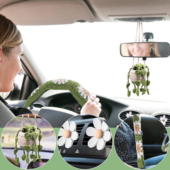 Crochet Car Accessory Set - Picture 5 of 7